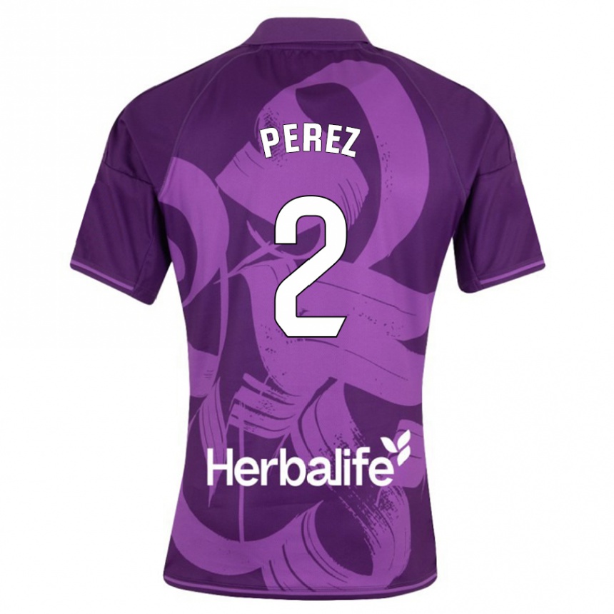 Enfant Football Maillot Iker Pérez #2 Violet Tenues Extérieur 2023/24 Canada