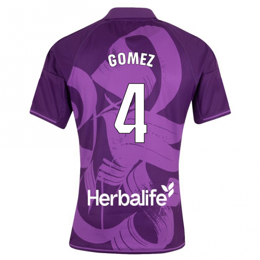 Kids Football Adrián Gómez #4 Violet Away Jersey 2023/24 T-Shirt Canada