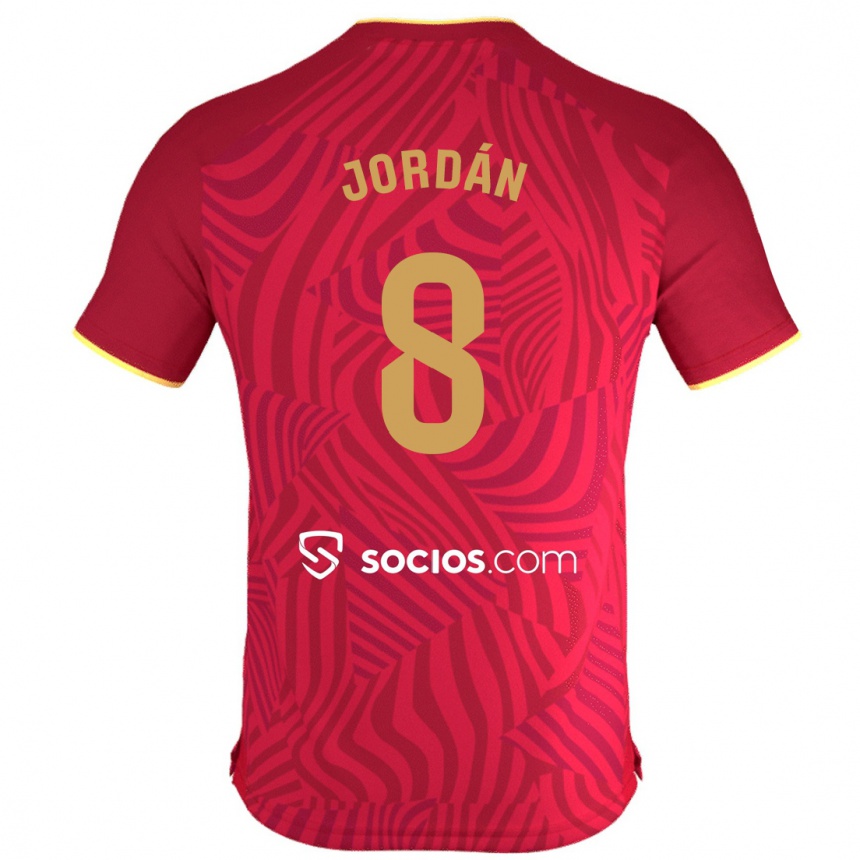 Kids Football Joan Jordán #8 Red Away Jersey 2023/24 T-Shirt Canada