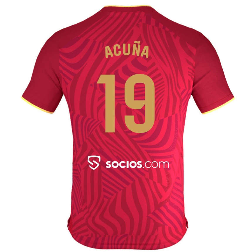 Kids Football Marcos Acuña #19 Red Away Jersey 2023/24 T-Shirt Canada