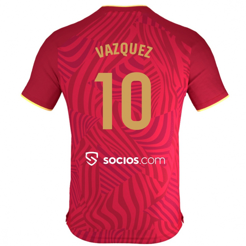 Kids Football Alejandro Vázquez #10 Red Away Jersey 2023/24 T-Shirt Canada