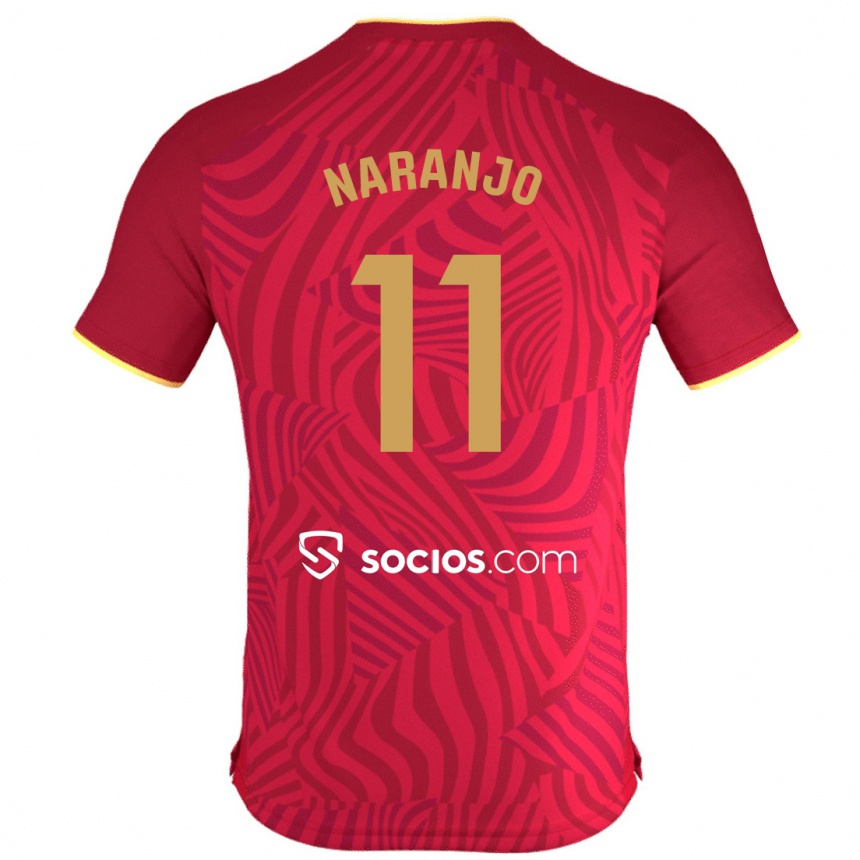 Kids Football Mario Naranjo #11 Red Away Jersey 2023/24 T-Shirt Canada