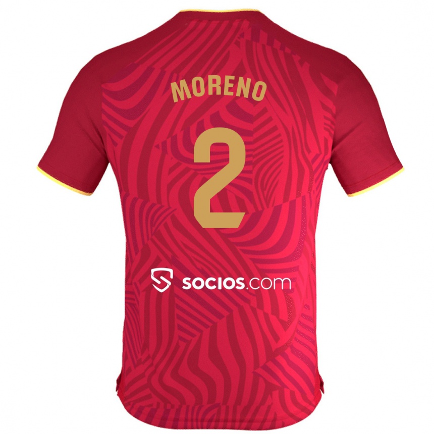 Kids Football Jorge Moreno #2 Red Away Jersey 2023/24 T-Shirt Canada