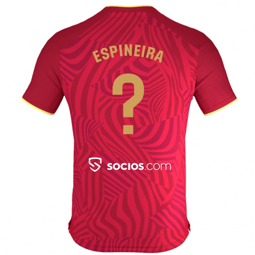 Kids Football Alberto Espiñeira #0 Red Away Jersey 2023/24 T-Shirt Canada