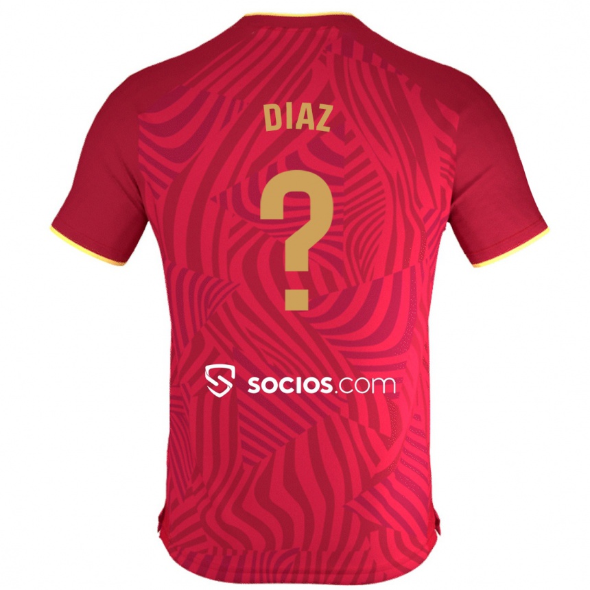 Kids Football Titi Díaz #0 Red Away Jersey 2023/24 T-Shirt Canada