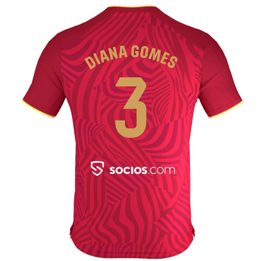 Kids Football Diana Catarina Ribeiro Gomes #3 Red Away Jersey 2023/24 T-Shirt Canada