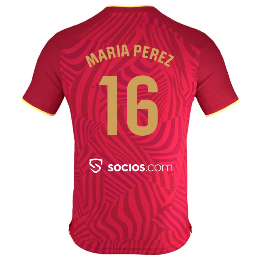 Enfant Football Maillot María Pérez Rabaza #16 Rouge Tenues Extérieur 2023/24 Canada