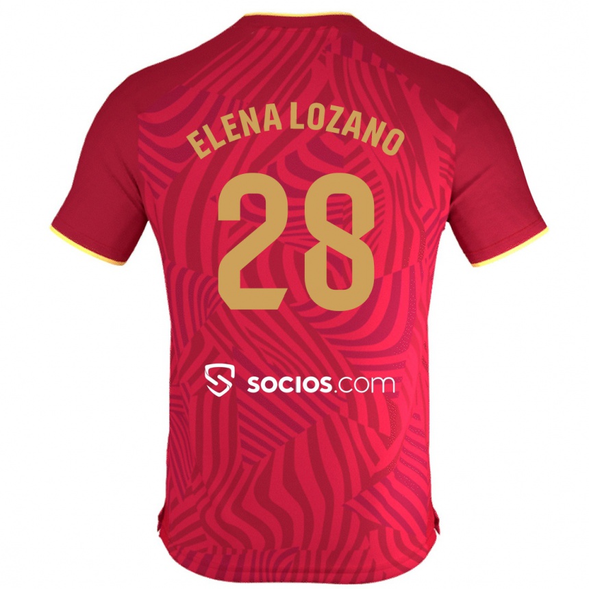 Kids Football Elena Lozano Gallego #28 Red Away Jersey 2023/24 T-Shirt Canada