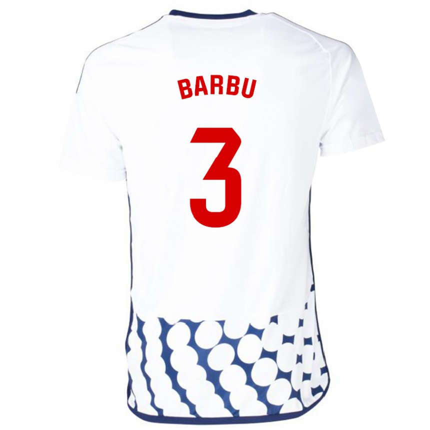 Kids Football Álex Barbu #3 White Away Jersey 2023/24 T-Shirt Canada