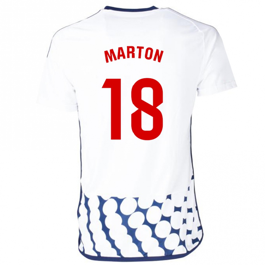 Kids Football Javier Martón #18 White Away Jersey 2023/24 T-Shirt Canada