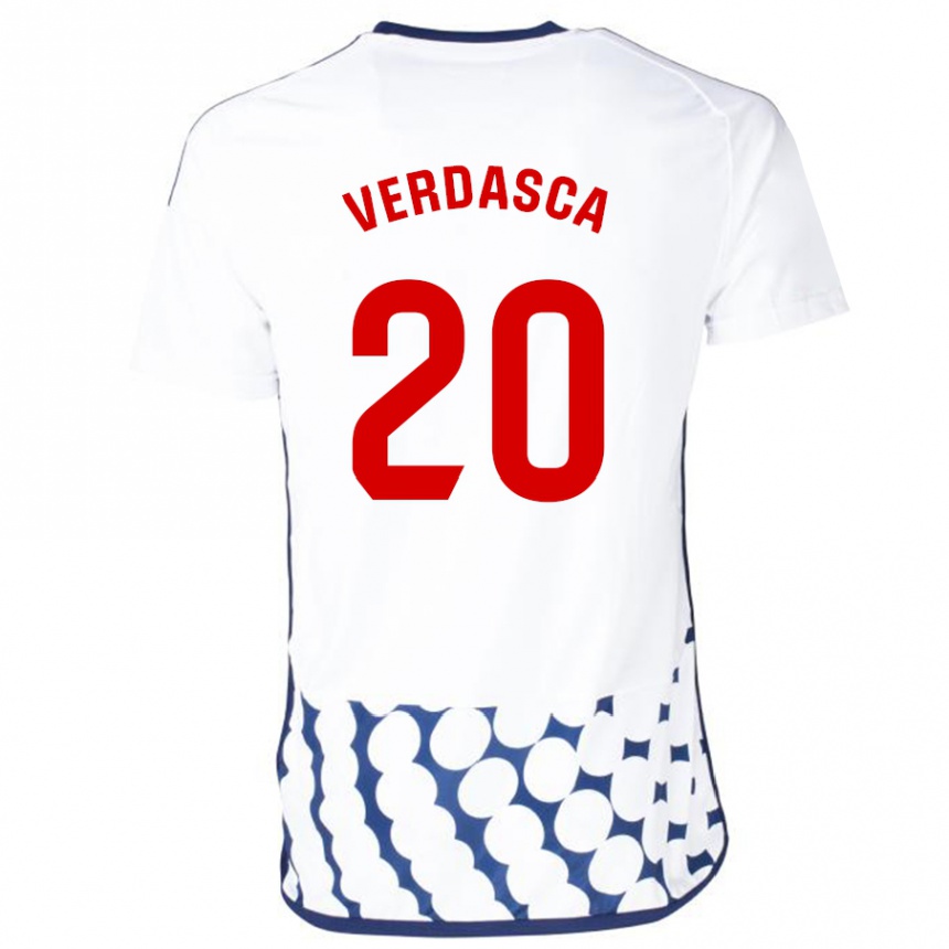 Kids Football Diogo Verdasca #20 White Away Jersey 2023/24 T-Shirt Canada