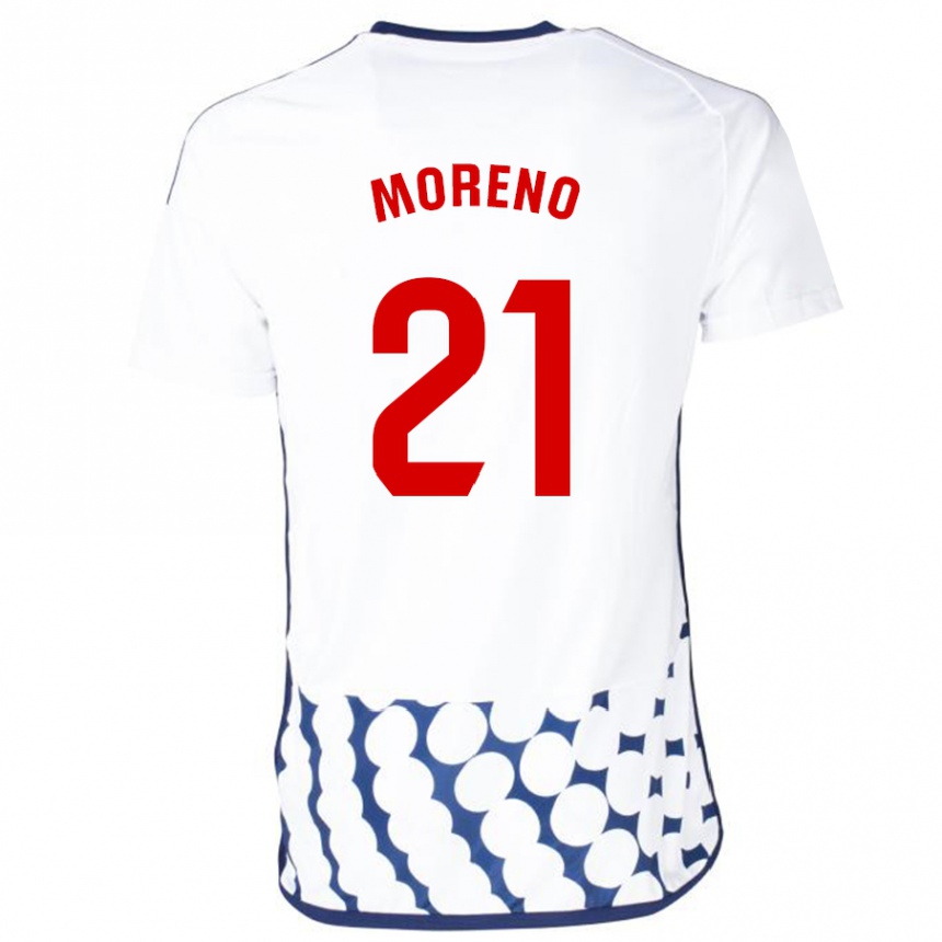 Kids Football Diego Moreno #21 White Away Jersey 2023/24 T-Shirt Canada