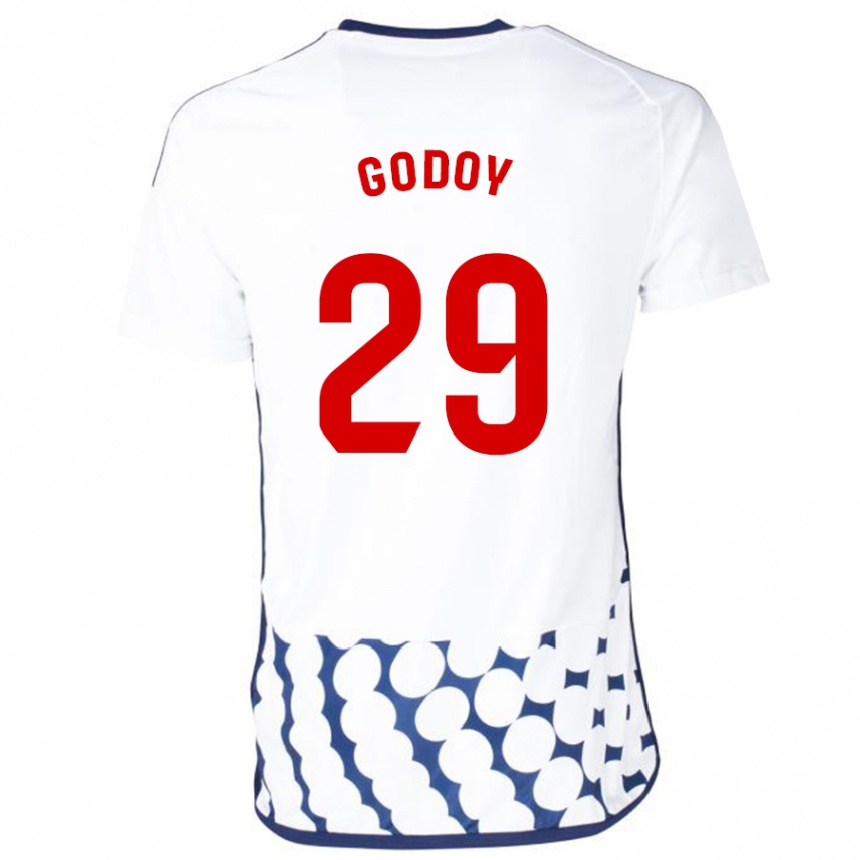 Kids Football Alan Godoy #29 White Away Jersey 2023/24 T-Shirt Canada