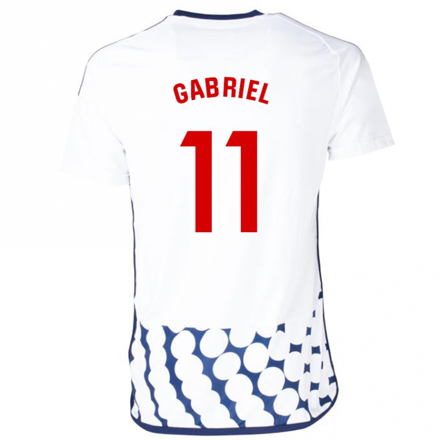 Kids Football Sergio Gabriel #11 White Away Jersey 2023/24 T-Shirt Canada