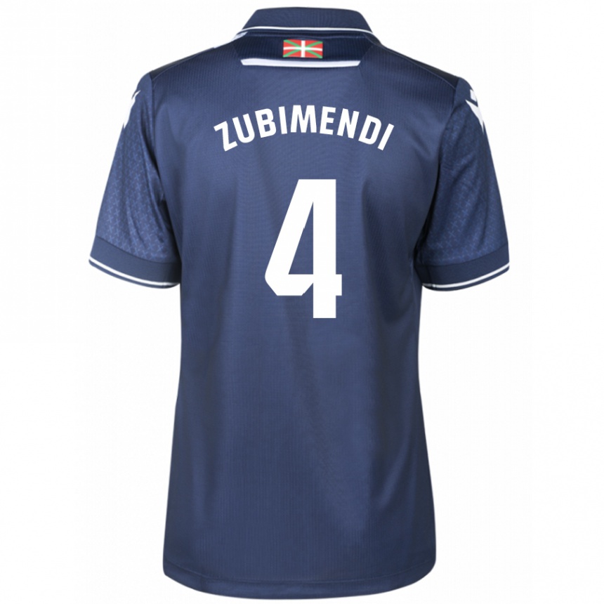 Enfant Football Maillot Martín Zubimendi #4 Marin Tenues Extérieur 2023/24 Canada