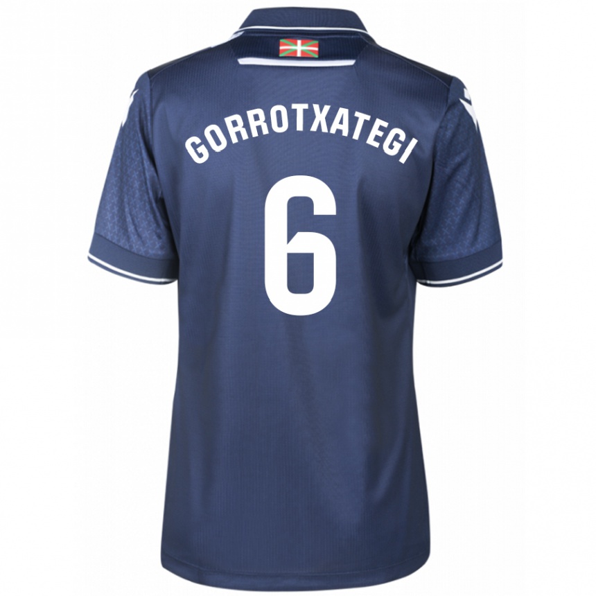 Kids Football Jon Gorrotxategi #6 Navy Away Jersey 2023/24 T-Shirt Canada