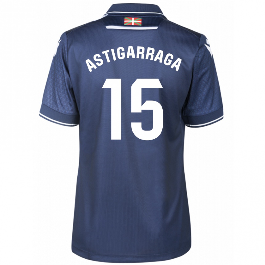 Kids Football Eneko Astigarraga #15 Navy Away Jersey 2023/24 T-Shirt Canada