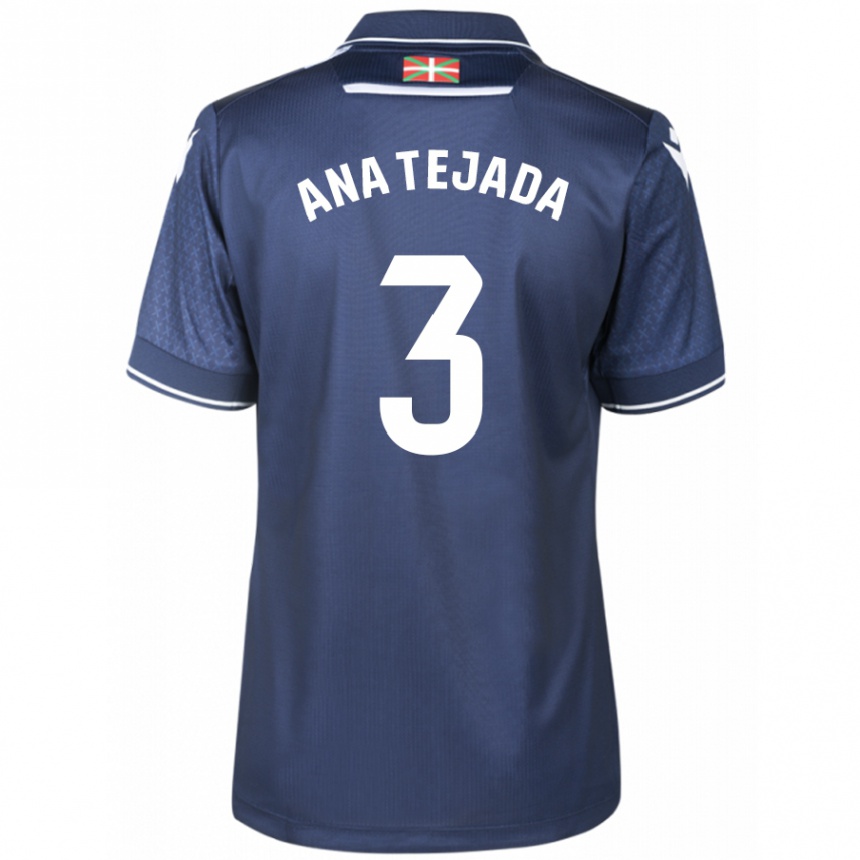 Enfant Football Maillot Ana Tejada Jiménez #3 Marin Tenues Extérieur 2023/24 Canada