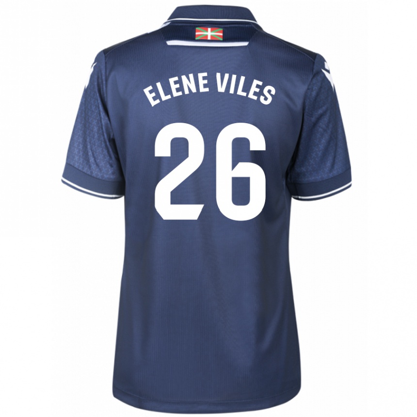 Kids Football Elene Viles Odriozola #26 Navy Away Jersey 2023/24 T-Shirt Canada