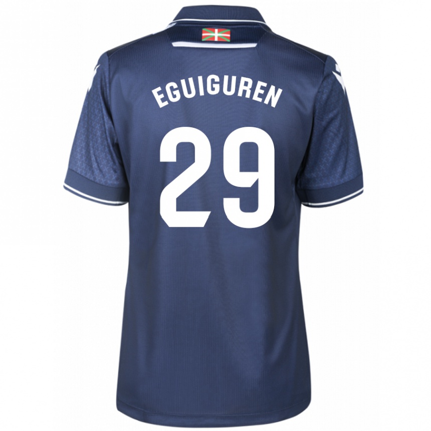 Kids Football Intza Eguiguren Beraza #29 Navy Away Jersey 2023/24 T-Shirt Canada