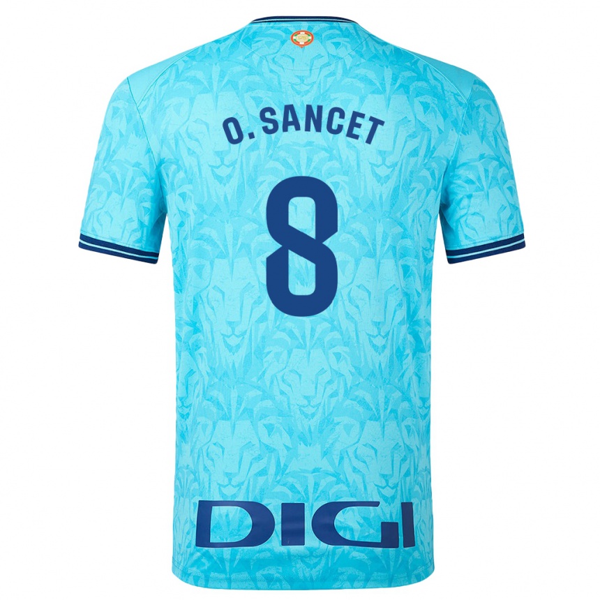 Kids Football Oihan Sancet #8 Sky Blue Away Jersey 2023/24 T-Shirt Canada