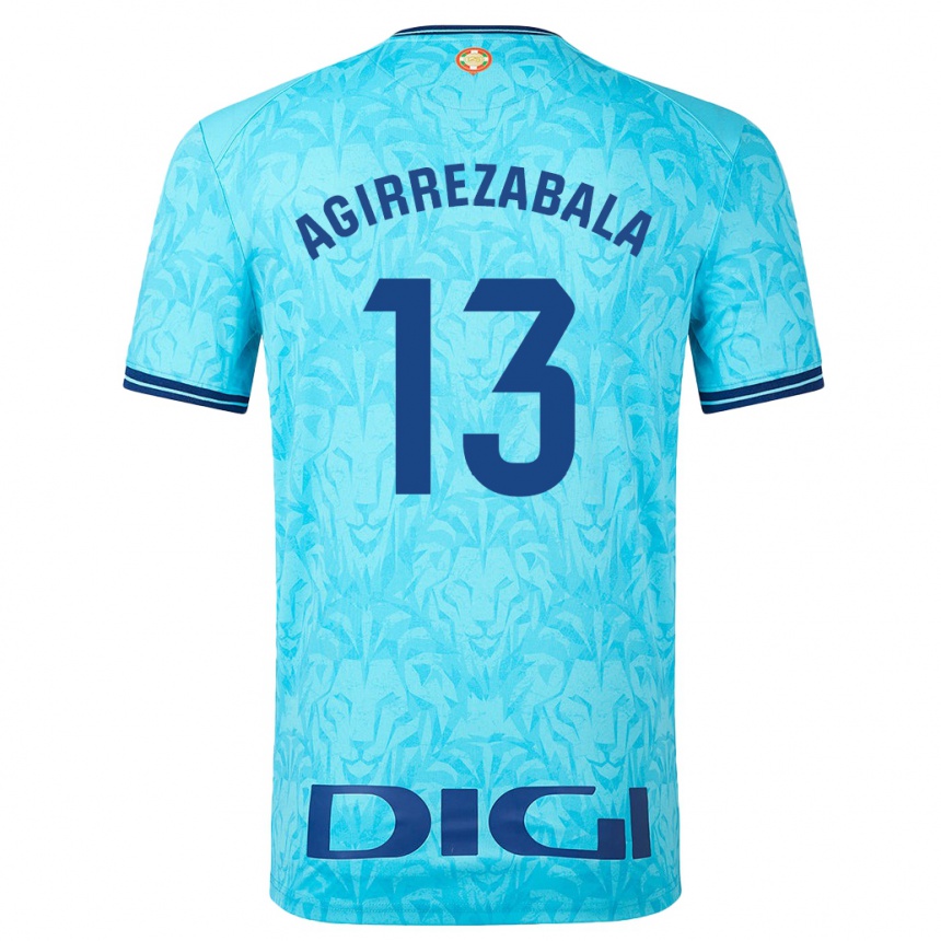 Kids Football Julen Agirrezabala #13 Sky Blue Away Jersey 2023/24 T-Shirt Canada