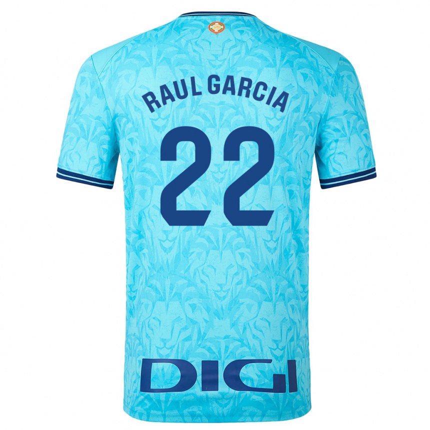 Kids Football Raúl García #22 Sky Blue Away Jersey 2023/24 T-Shirt Canada