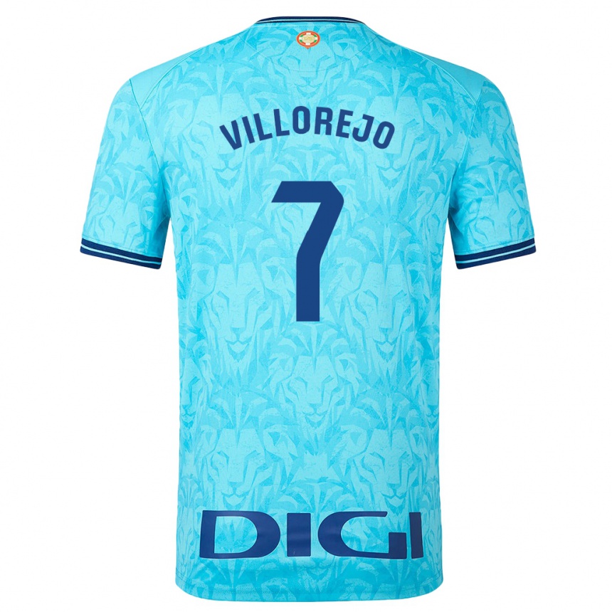 Kids Football Ardaitz Villorejo #7 Sky Blue Away Jersey 2023/24 T-Shirt Canada