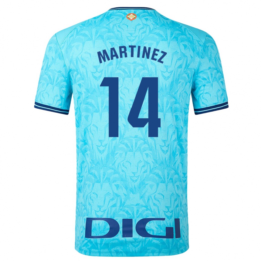 Kids Football Pablo Martínez #14 Sky Blue Away Jersey 2023/24 T-Shirt Canada