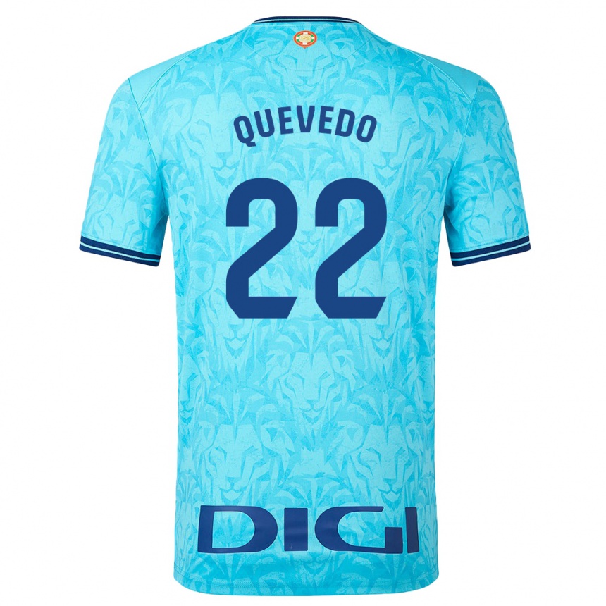 Enfant Football Maillot Ugaitz Quevedo #22 Bleu Ciel Tenues Extérieur 2023/24 Canada