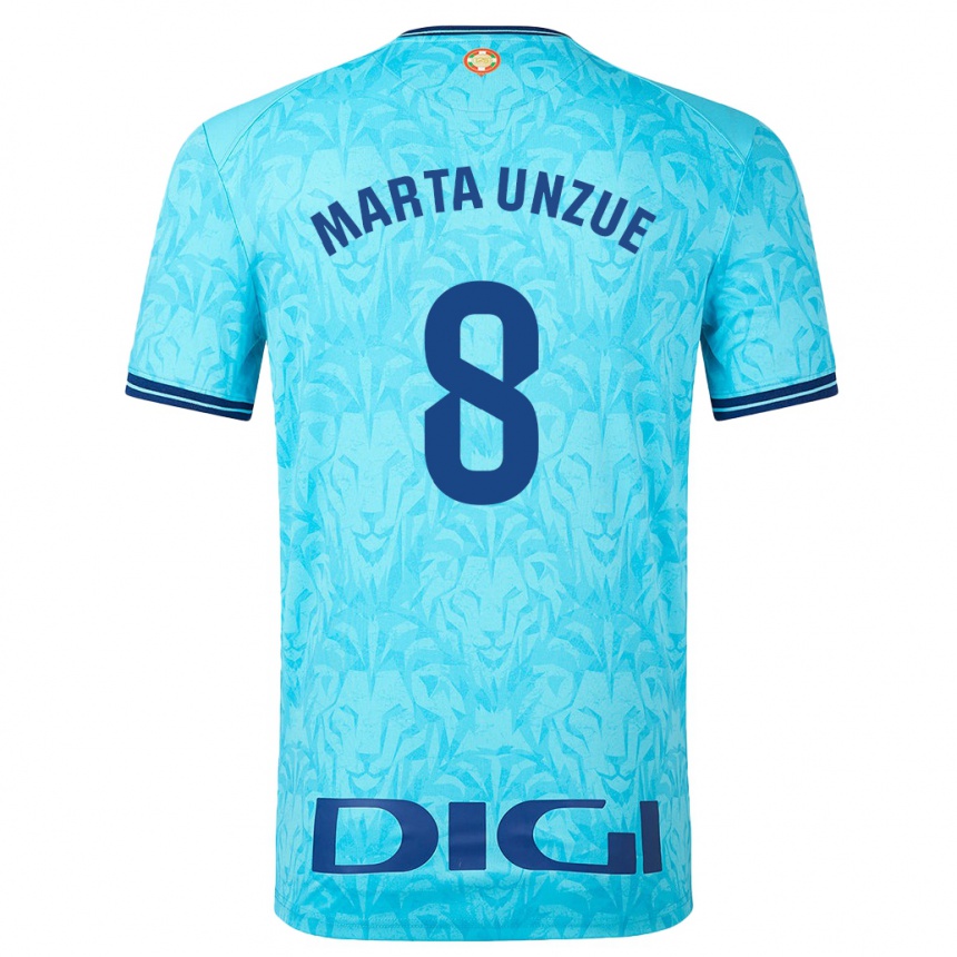 Enfant Football Maillot Marta Unzué Urdániz #8 Bleu Ciel Tenues Extérieur 2023/24 Canada