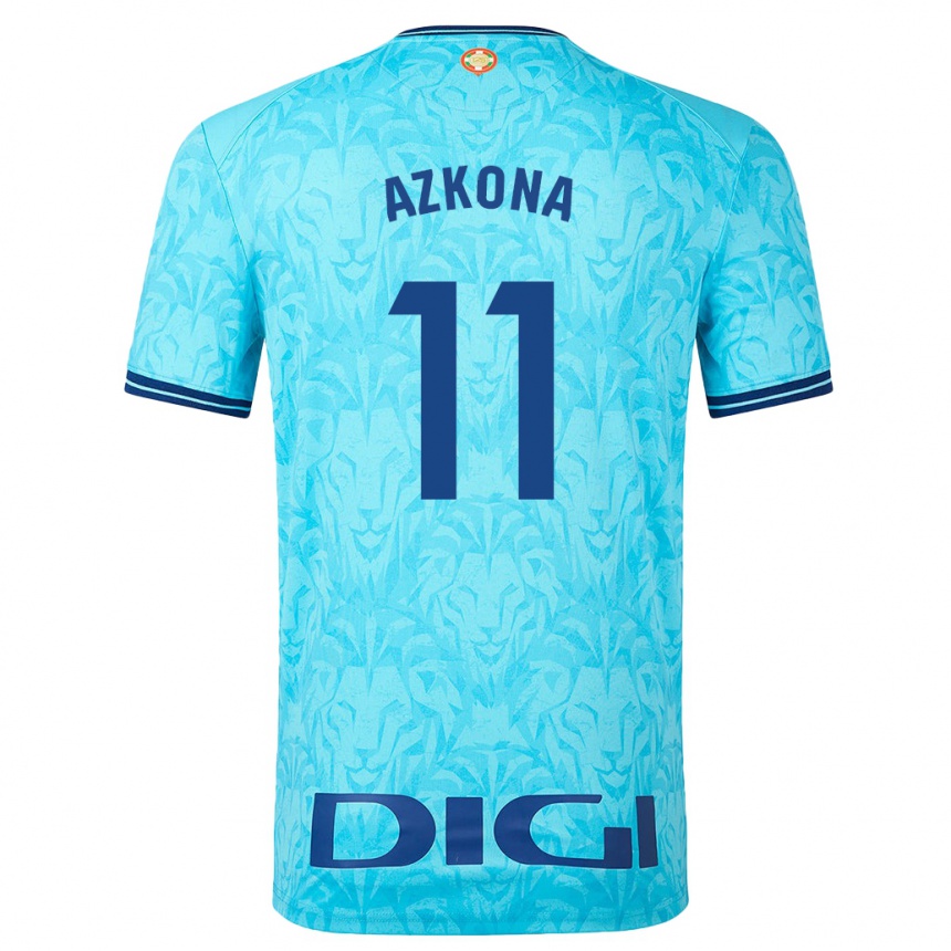 Kids Football Ane Azkona Fuente #11 Sky Blue Away Jersey 2023/24 T-Shirt Canada