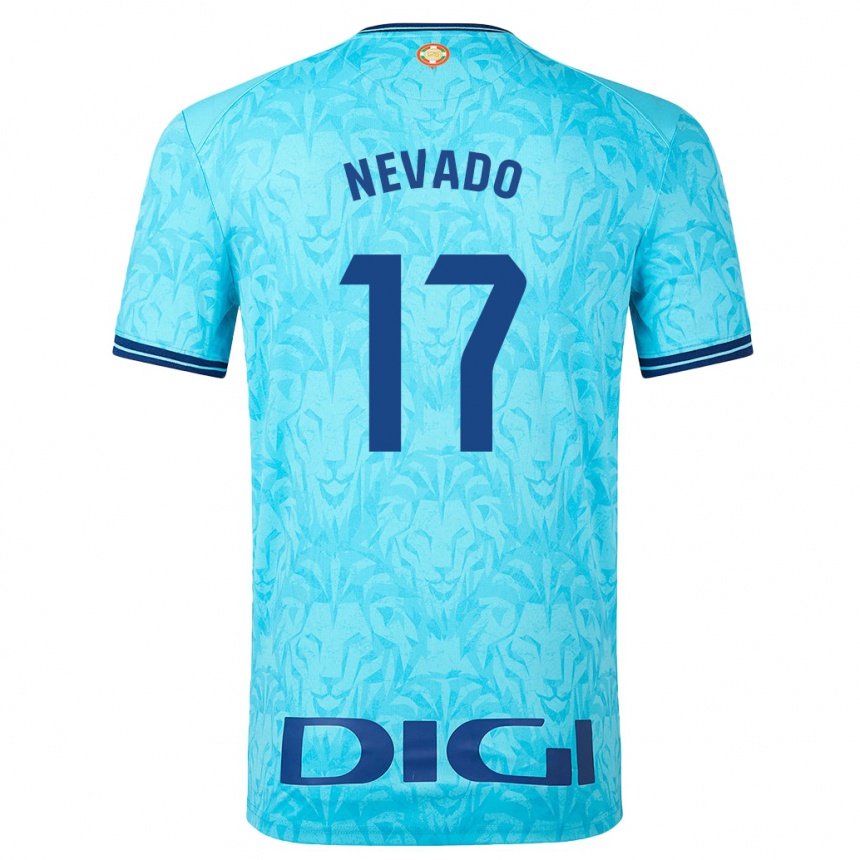 Kids Football Nerea Nevado Gómez #17 Sky Blue Away Jersey 2023/24 T-Shirt Canada