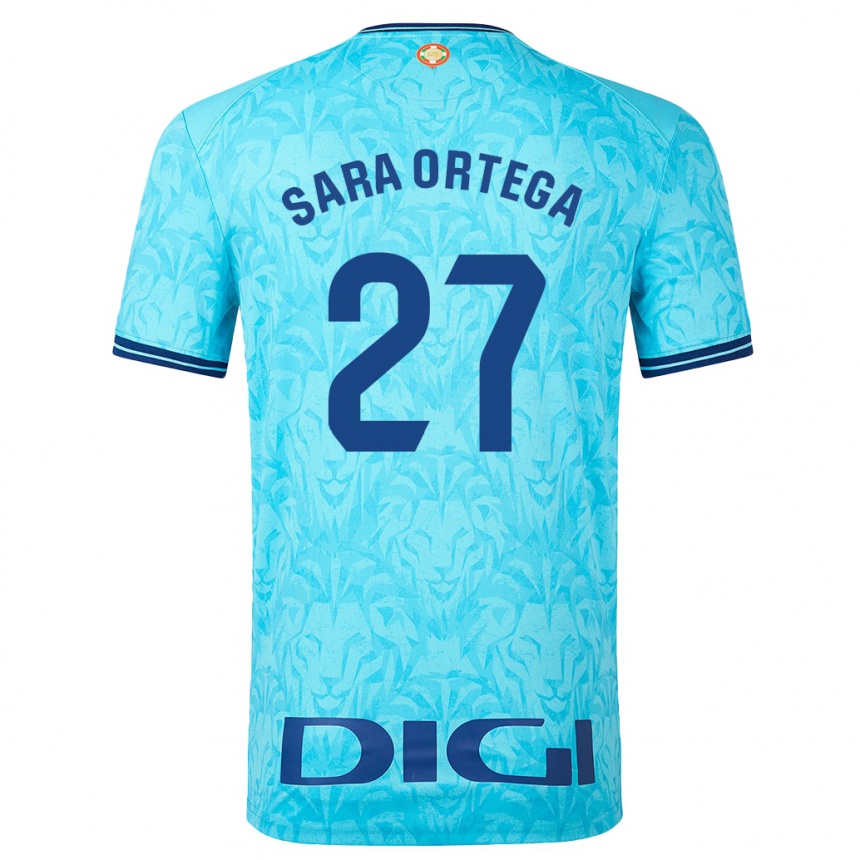 Kids Football Sara Ortega Ruiz #27 Sky Blue Away Jersey 2023/24 T-Shirt Canada