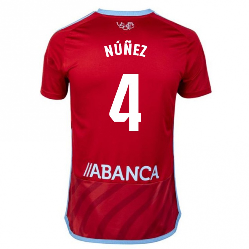 Kids Football Unai Núñez #4 Red Away Jersey 2023/24 T-Shirt Canada