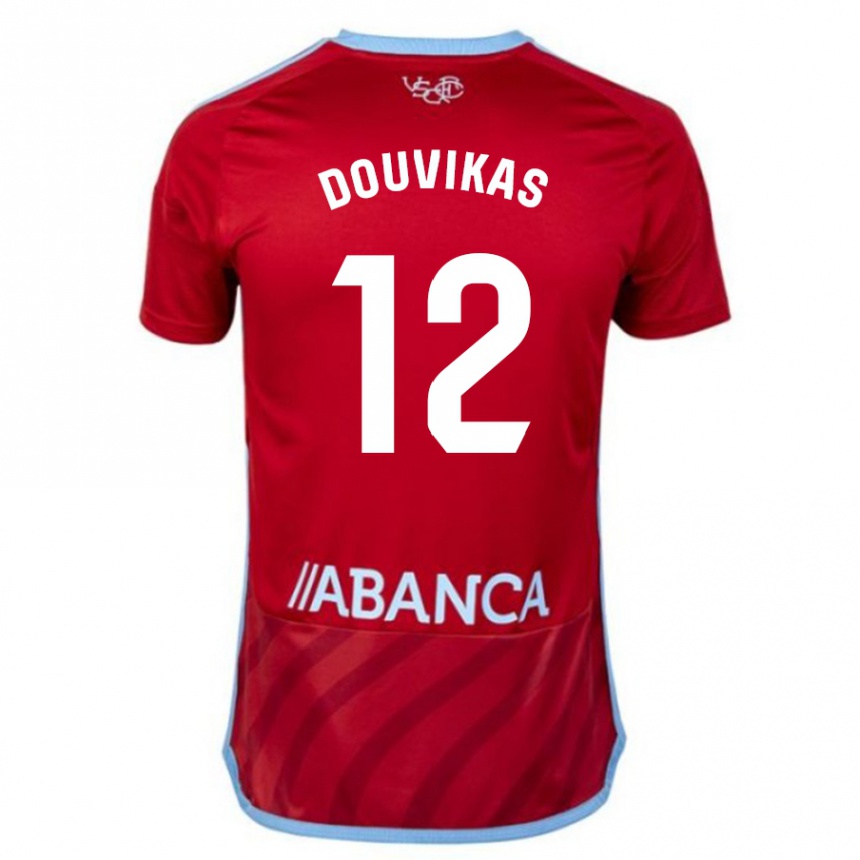 Kids Football Anastasios Douvikas #12 Red Away Jersey 2023/24 T-Shirt Canada