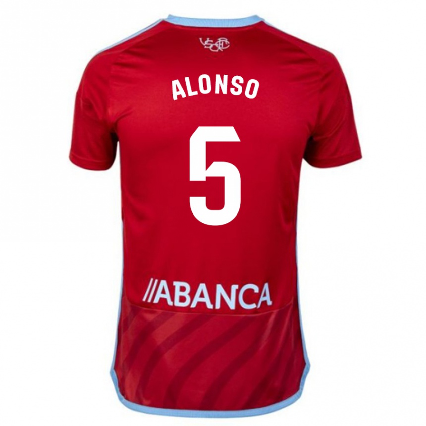 Kids Football Gael Alonso #5 Red Away Jersey 2023/24 T-Shirt Canada