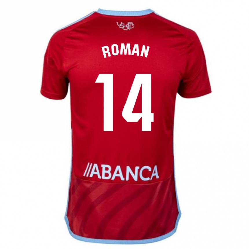 Kids Football Miguel Román #14 Red Away Jersey 2023/24 T-Shirt Canada