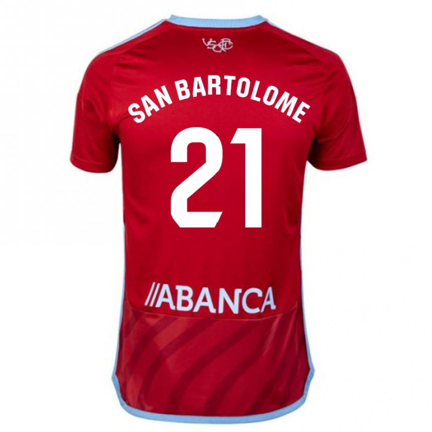 Kids Football Víctor San Bartolomé #21 Red Away Jersey 2023/24 T-Shirt Canada