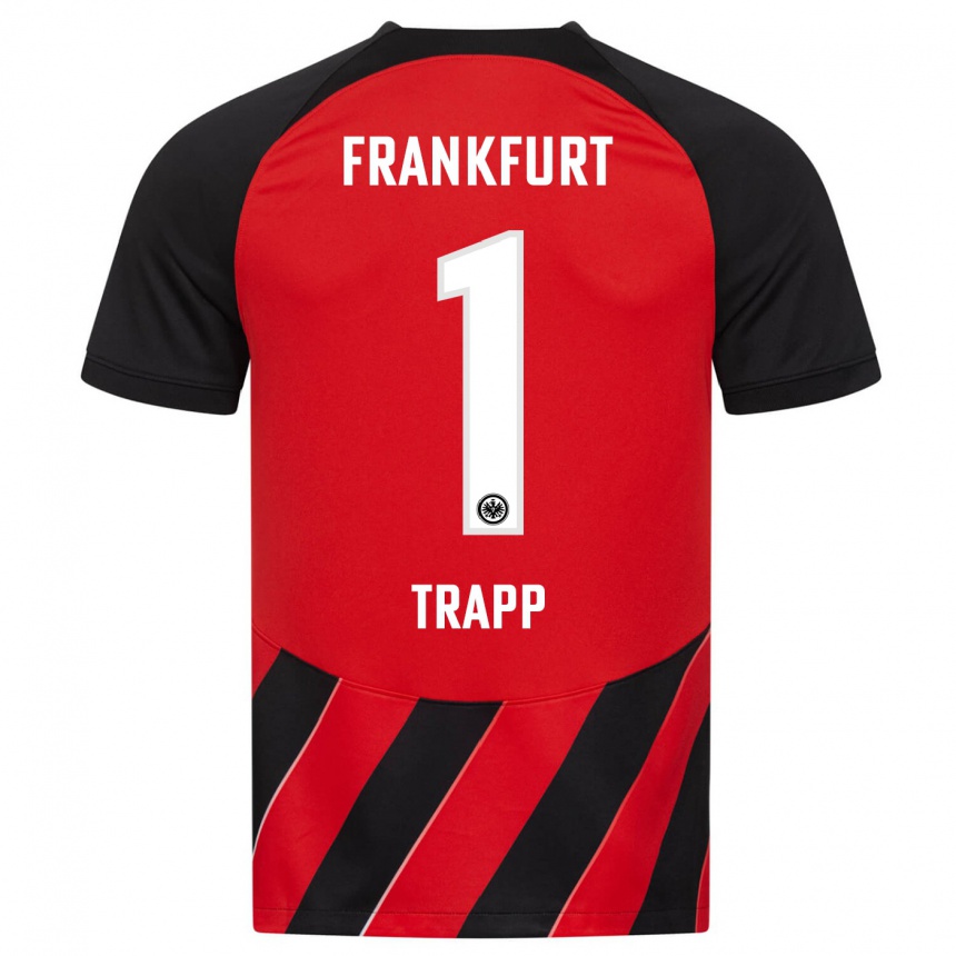 Men Football Kevin Trapp #1 Red Black Home Jersey 2023/24 T-Shirt Canada