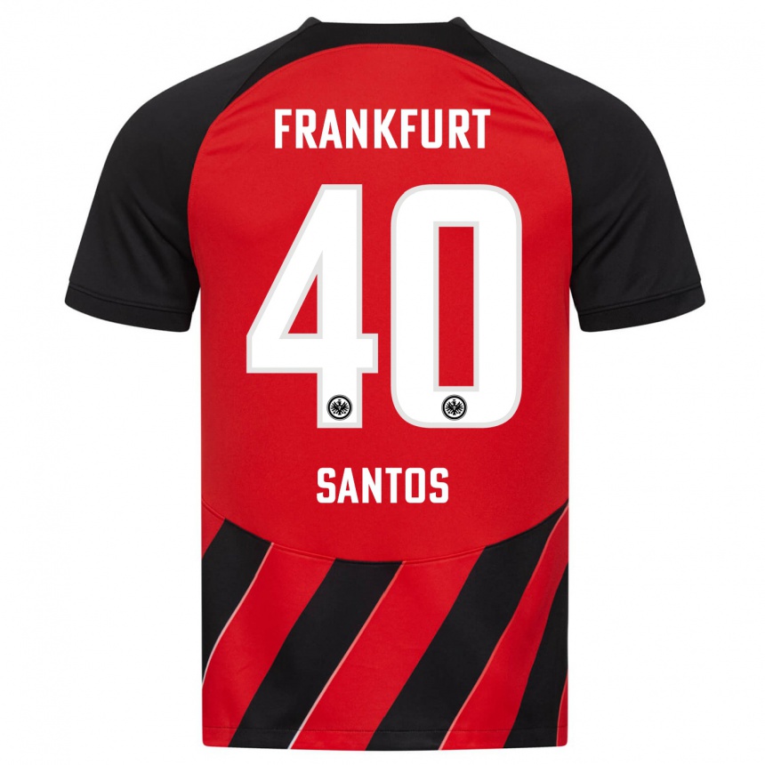 Homme Football Maillot Kauã Santos #40 Rouge Noir Tenues Domicile 2023/24 Canada