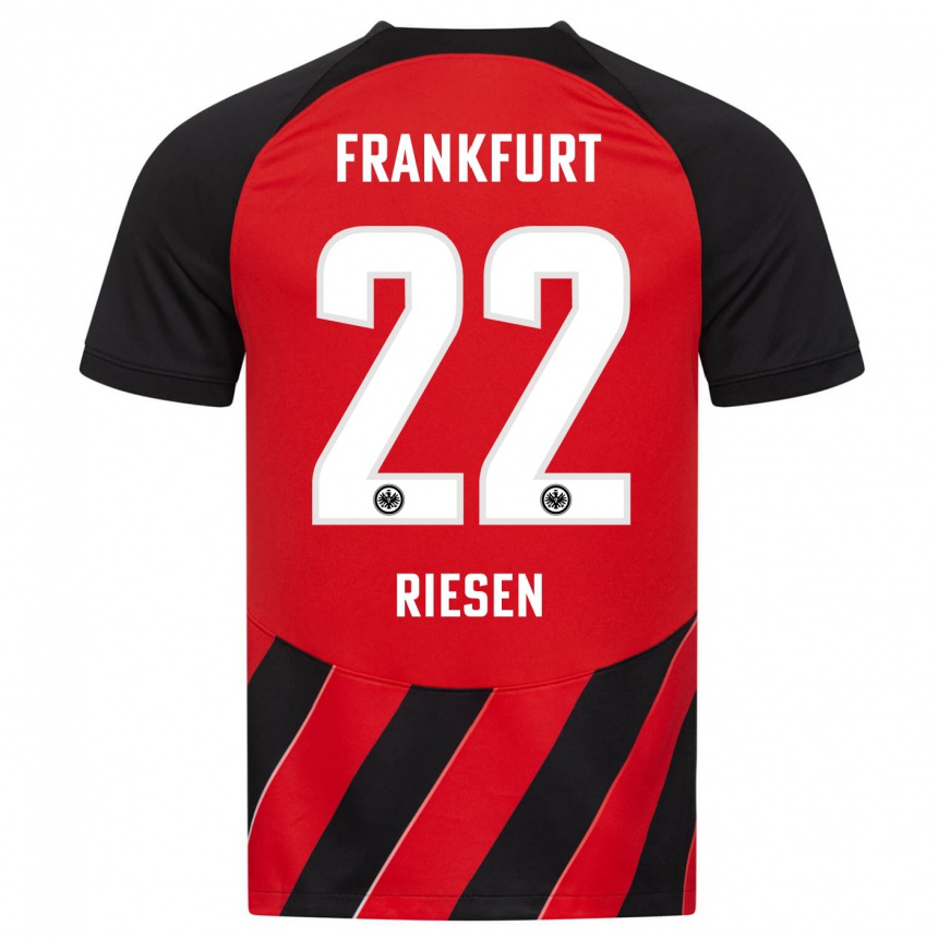 Men Football Nadine Riesen #22 Red Black Home Jersey 2023/24 T-Shirt Canada