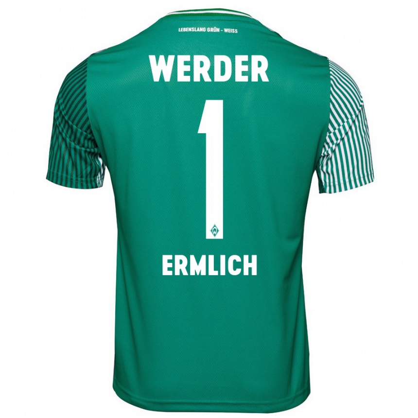 Men Football Kjell Ermlich #1 Green Home Jersey 2023/24 T-Shirt Canada