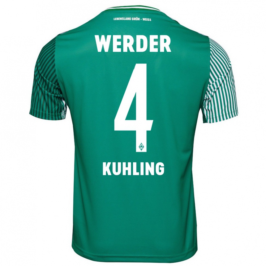 Men Football Ole Kühling #4 Green Home Jersey 2023/24 T-Shirt Canada