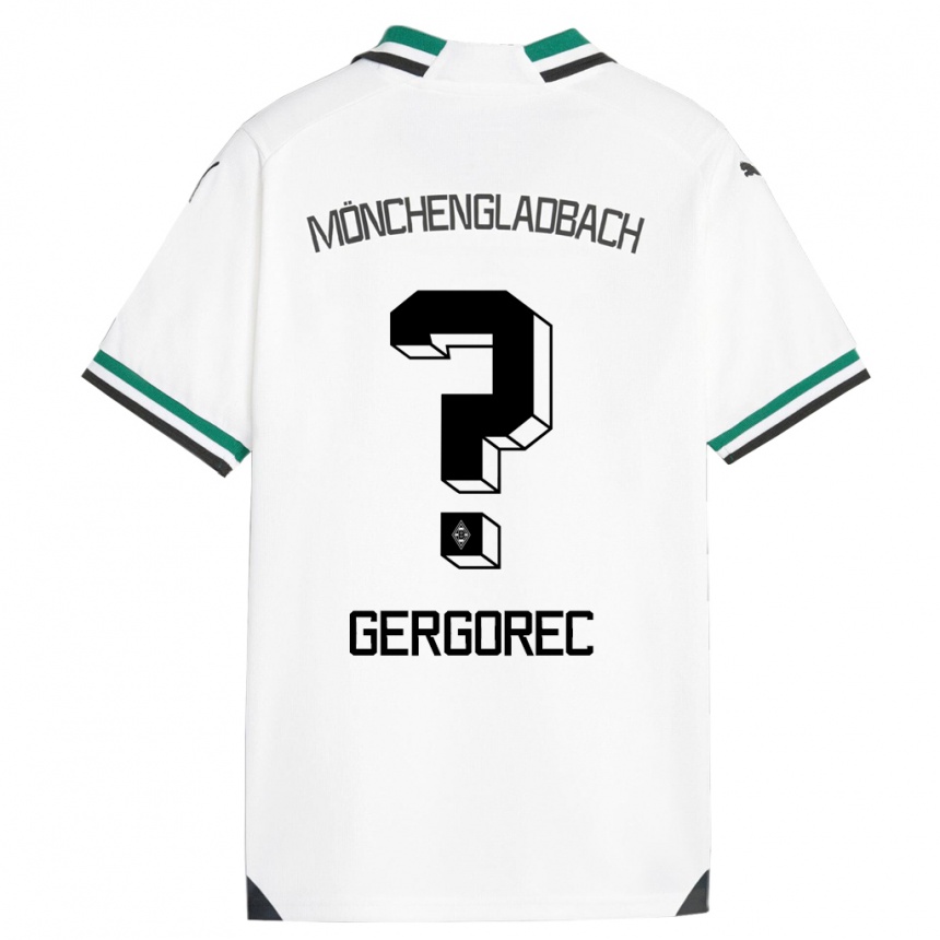 Men Football Noel Gergorec #0 White Green Home Jersey 2023/24 T-Shirt Canada