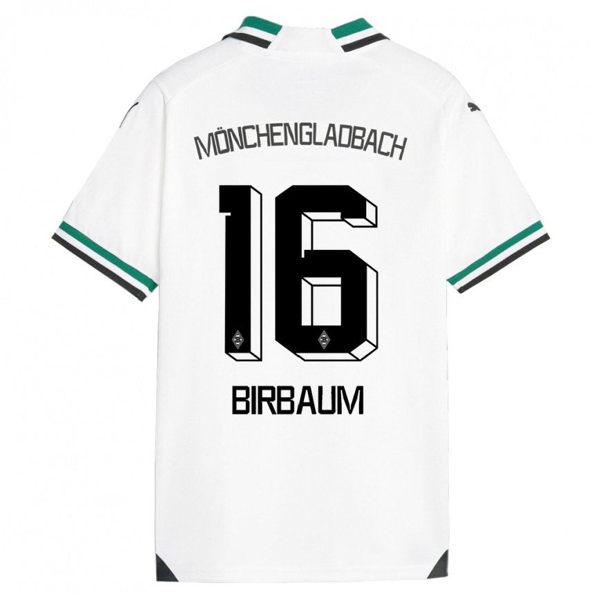 Men Football Anne Birbaum #16 White Green Home Jersey 2023/24 T-Shirt Canada