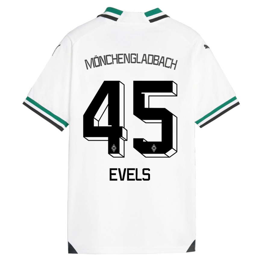 Men Football Emily Evels #45 White Green Home Jersey 2023/24 T-Shirt Canada