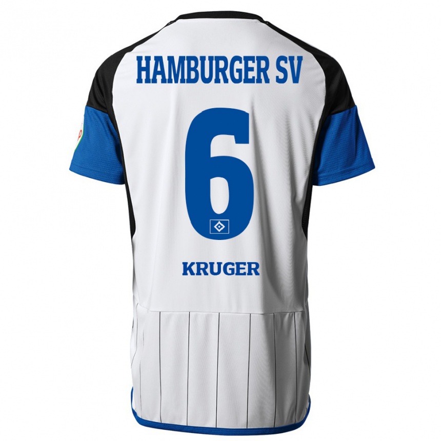 Men Football Artur Krüger #6 White Home Jersey 2023/24 T-Shirt Canada