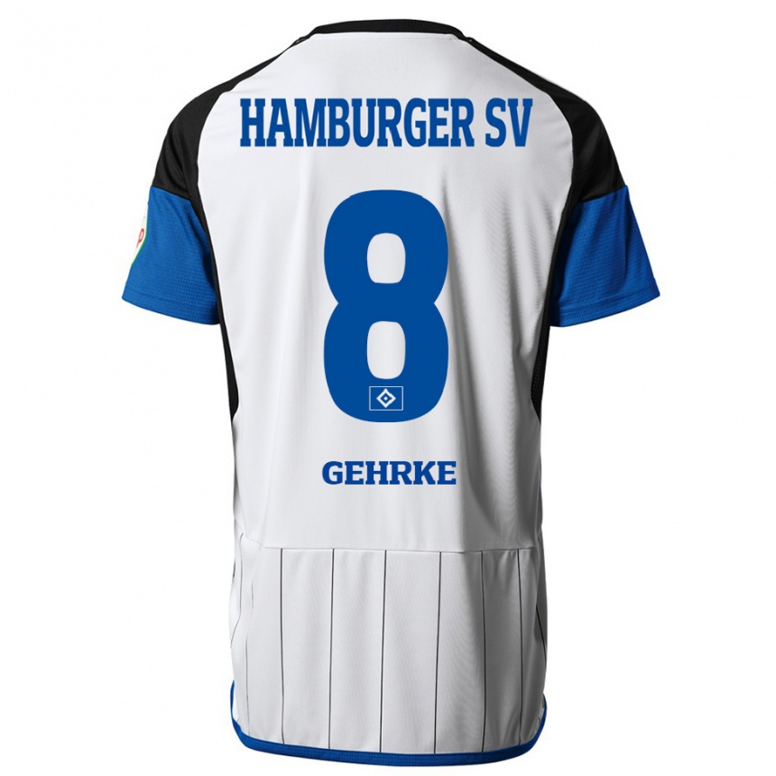 Men Football Stefan Gehrke #8 White Home Jersey 2023/24 T-Shirt Canada