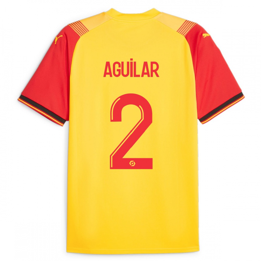 Men Football Ruben Aguilar #2 Yellow Home Jersey 2023/24 T-Shirt Canada